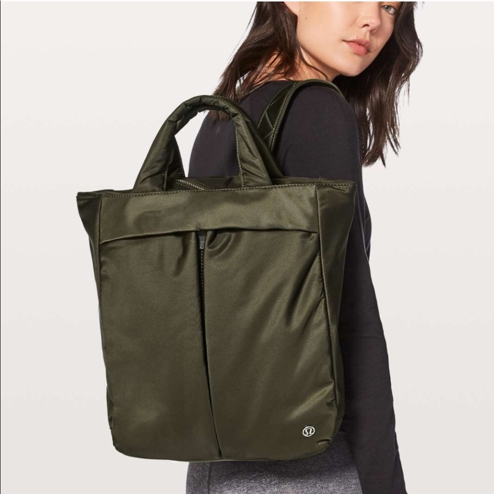 lululemon athletica black Tote-Style Backpack